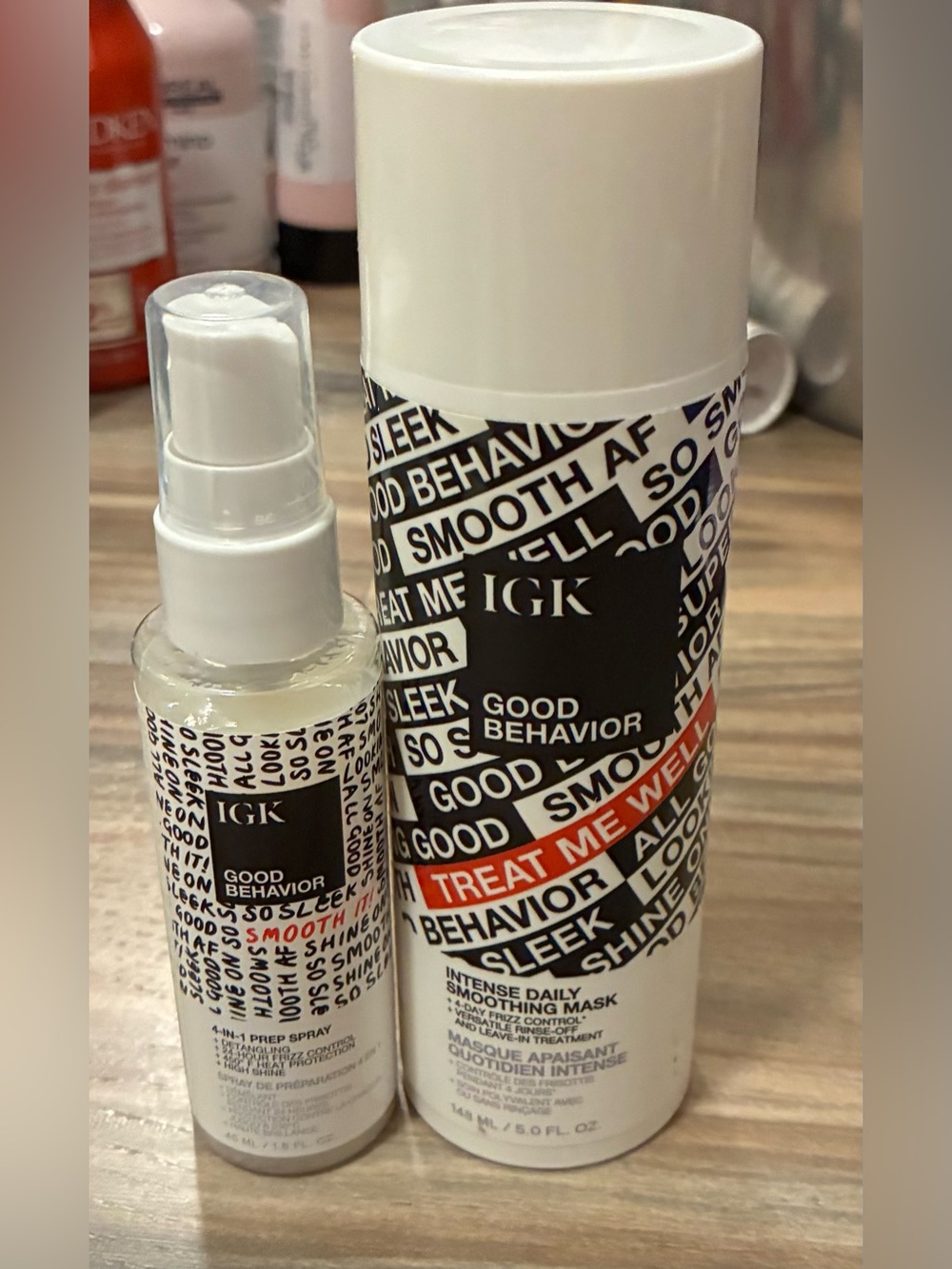 IGK Good Behavior Smoothing Bundle Prep Spray & Daily Smoothing Mask NEW